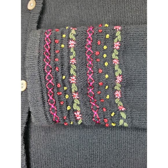 Susan Bristol Embellished Knit Cardigan Embroidered Whimsical Trees Floral Magic - Picture 7 of 15